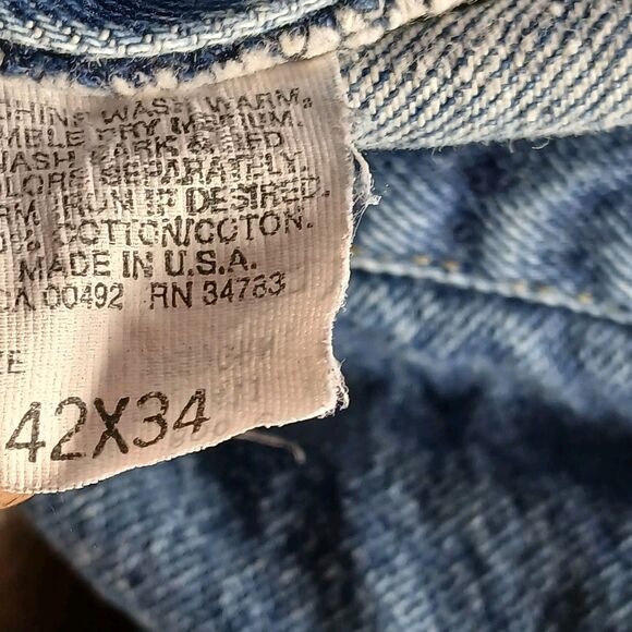 Vtg 80s Lee Storm Rider Jeans Men 42x34 (fits 38x32) Union Made USA Classic Work - Picture 4 of 16